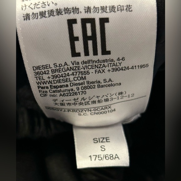 Diesel P-rozyn Black Trousers Side Stripe Tracksuit Bottoms In Sz S - Picture 9 of 11